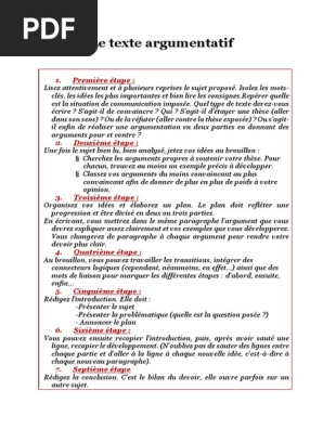 1 Le Texte Argumentatif Expression Ecrite Pdf Solitude Argumentation