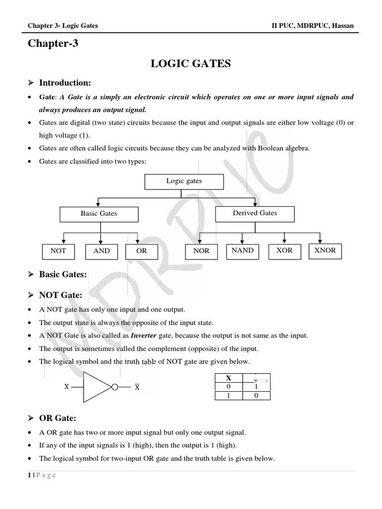 Chapter 3 Logic Gates | PDF | Logic Gate | Digital Electronics