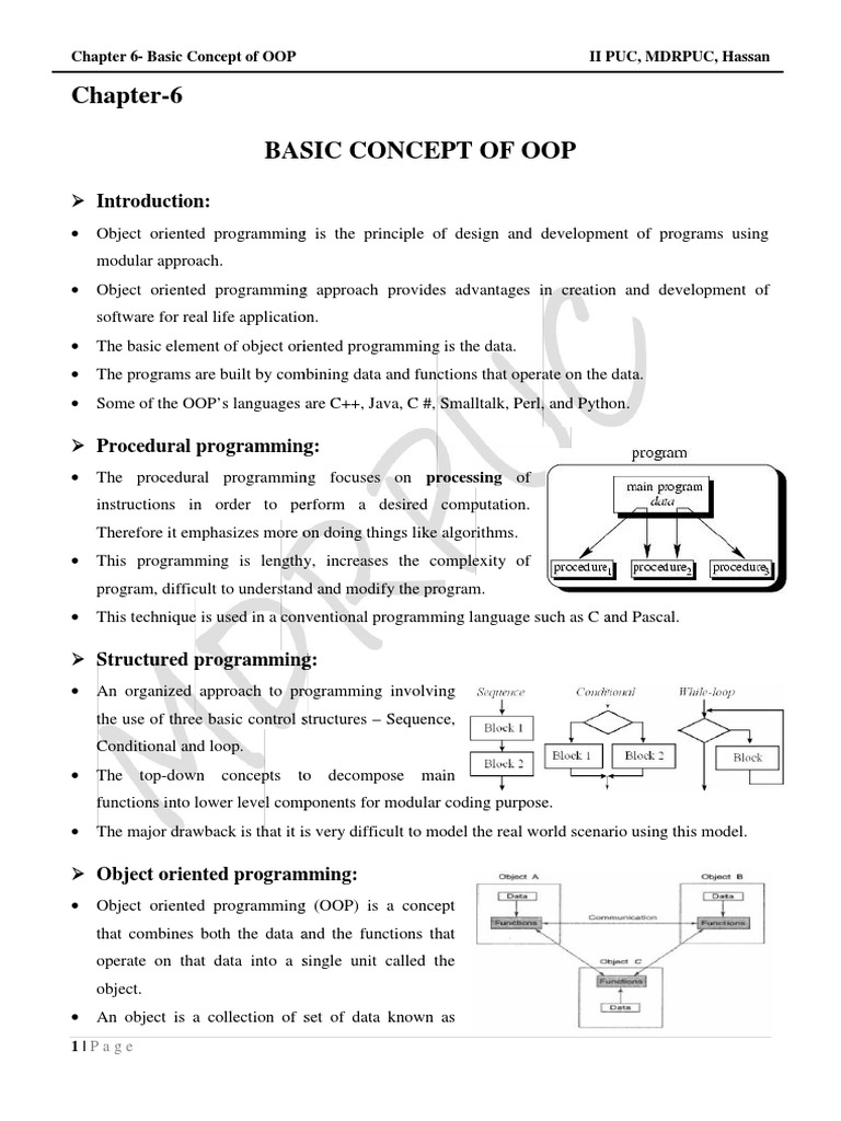 OOP Concept Notes | PDF | Object Oriented Programming | Object ...