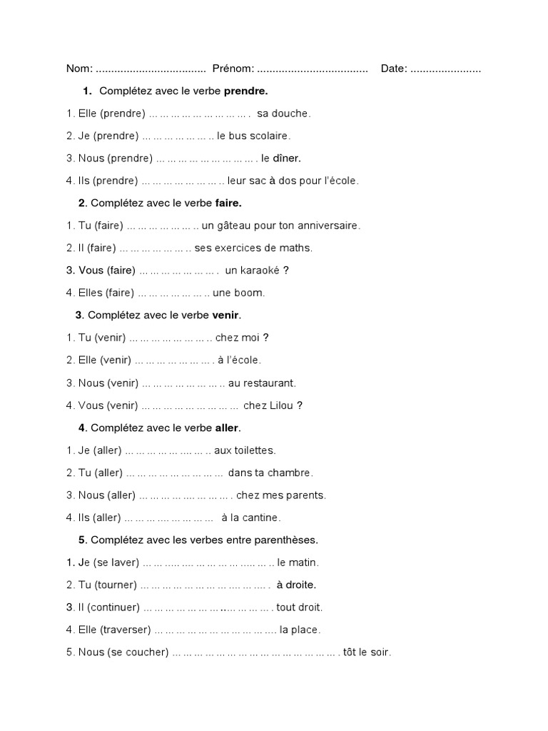 Arthur Et Lilou 2 Test Verbes Docx
