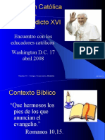 Educacion Catolica - Benedicto Xvi en Usa