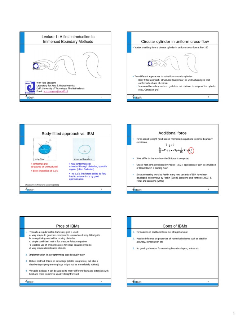 Introduction to Immersed Boundary Methods | PDF | Fluid Dynamics | Momentum