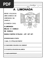 Atividade de Leitura 1º e 2º Ano Fundamental