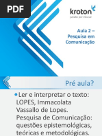 Aula 2 - Pesquisa Em Comunicação
