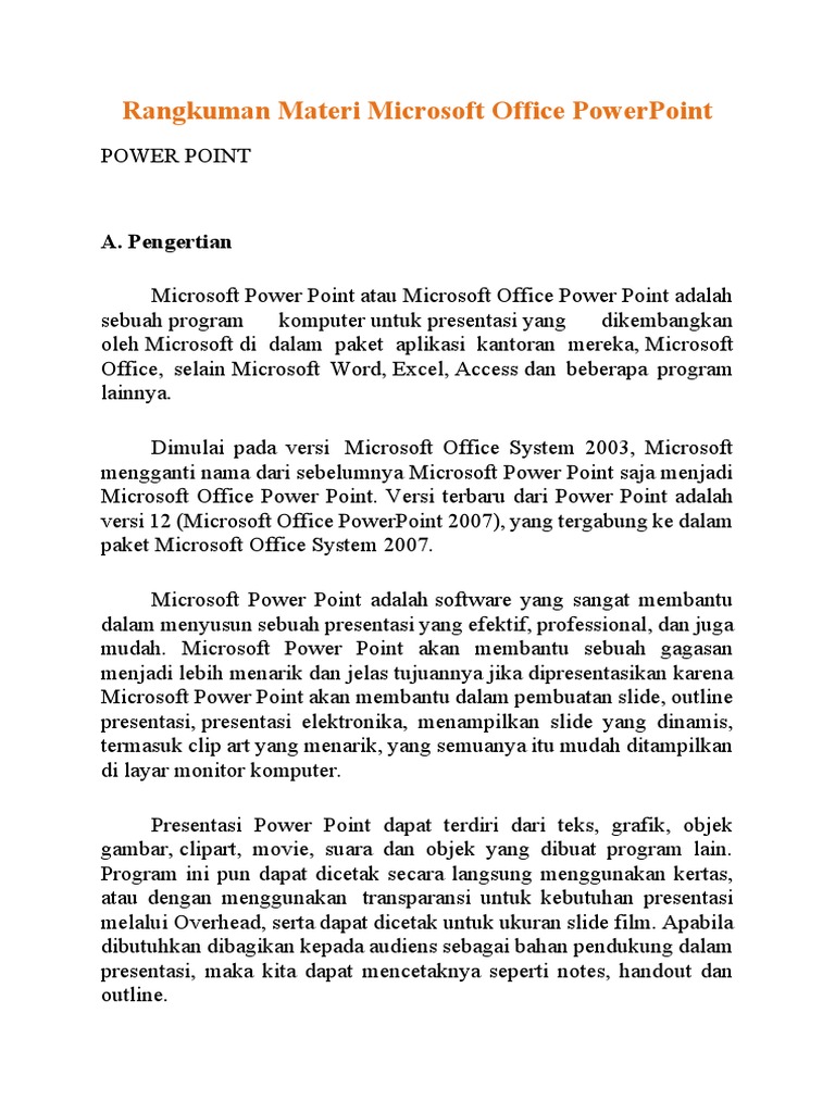 Rangkuman materi microsoft office powerpoint pdf