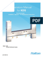 Operators Manual For KDS: Manual Provides Installation, Operation, and Maintenance Instructions