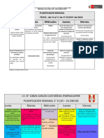 Planificador Semanal - Matriz de Sesión 2018