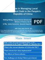 Reforms in Managing Local Government Debt in The People's Republic of China