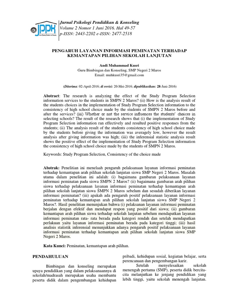 ☑ Contoh jurnal penelitian psikologi