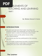 The Elements of Teaching and Learning