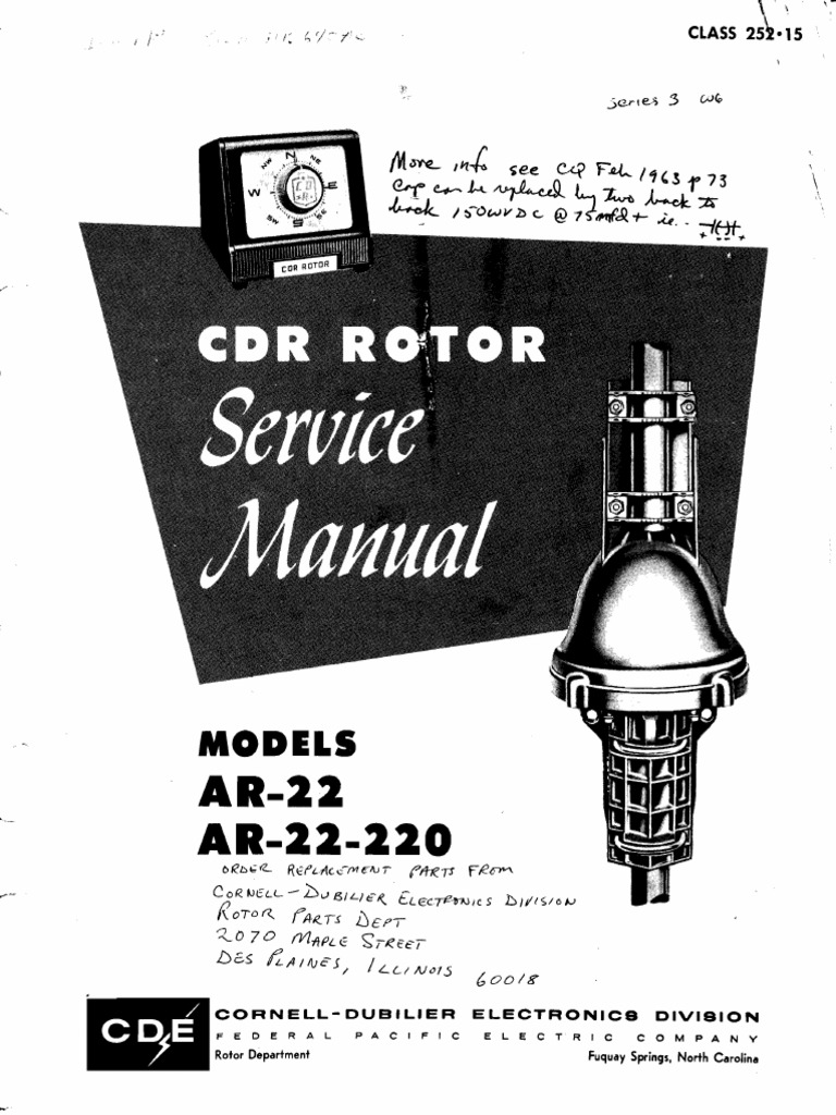 Cornell-Dubilier Electronics Ar-22 Antenna Rotator | PDF
