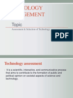 Assessment and Selection of Technology