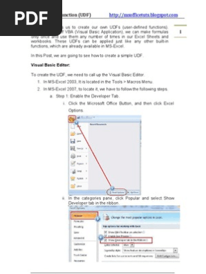 How To Create User Defined Function In Microsoft Excel