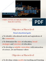 Objectives at Macro and Micro Level