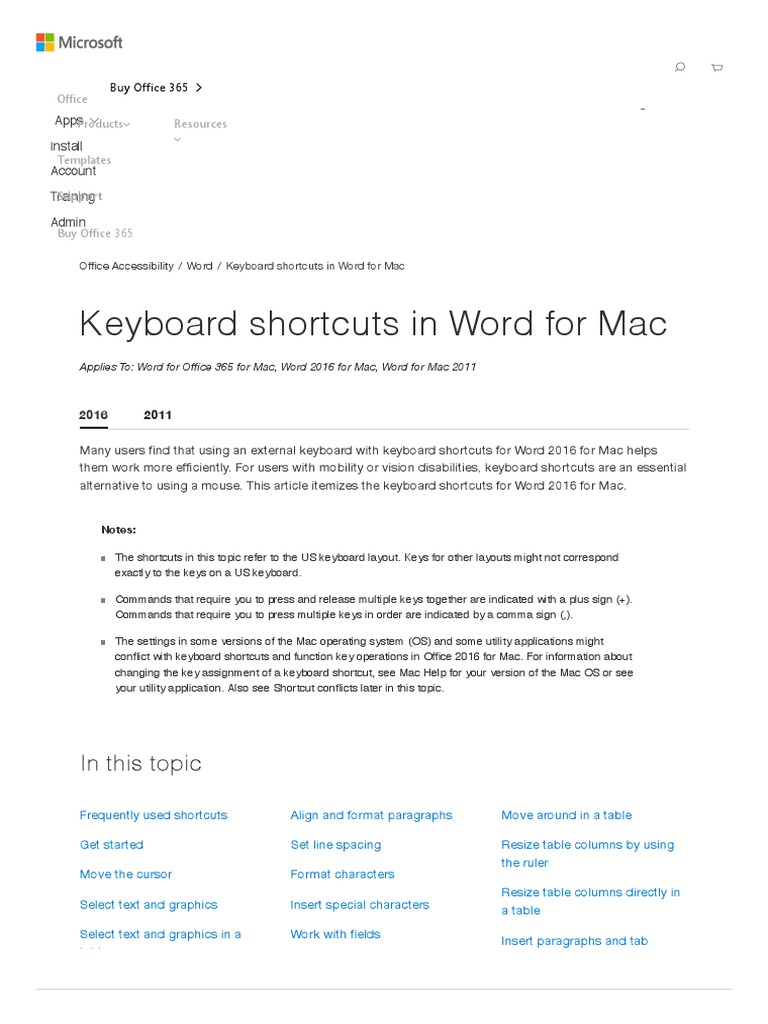 Word shortcut pdf