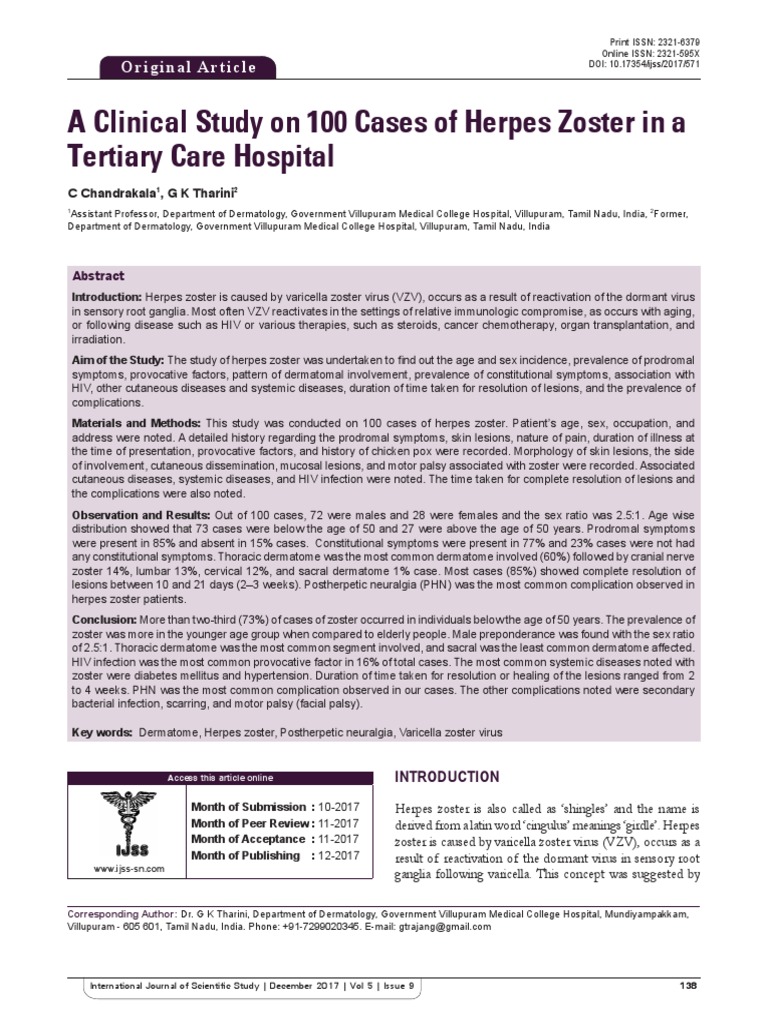 Jurnal Herpes Zoster PDF Herpes Simplex Cutaneous Conditions