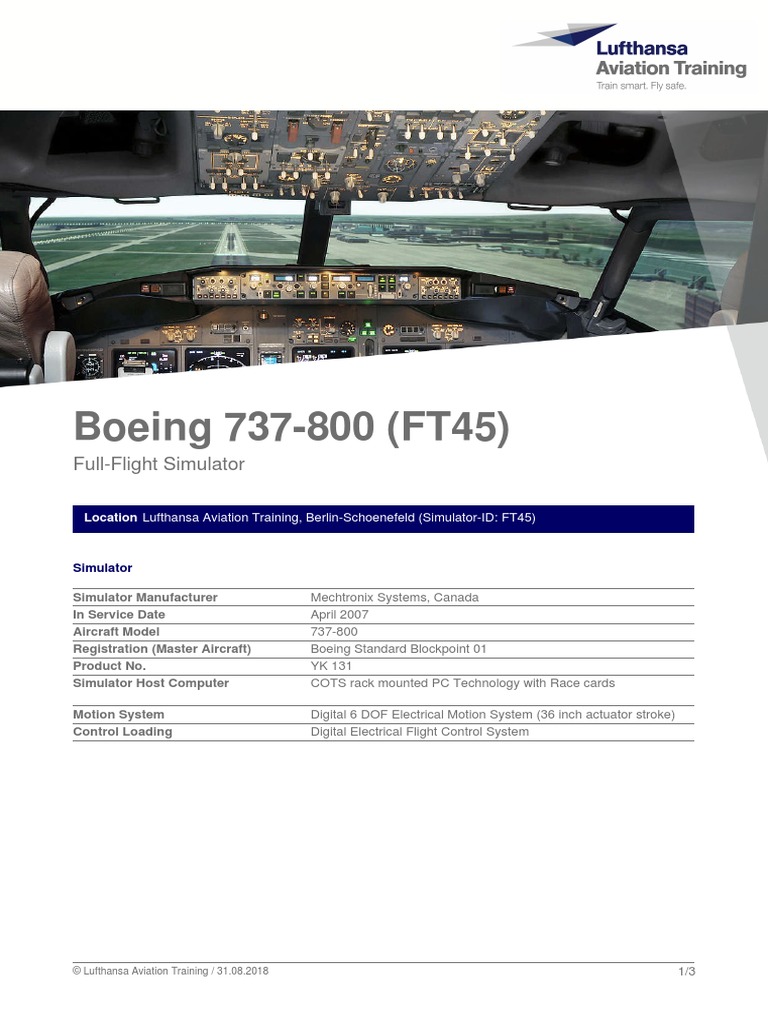 FFS Boeing 737-800 (FT45) PDF | PDF | Simulation | Aviation