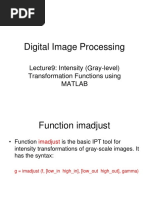 DIP9 - Intensity Transformation Functions Using MATLAB