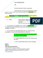 Written Test-Trainee Geophysicist: A. If You Are Sindh Based or Karachi Based, Please Let Us Know Via Return Email