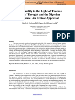Homosexuality in the Light of Thomas Aquinas’ Thought and the Nigerian Experience..