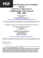 Download Research and Literature on u S  Students Abroad Additional Resources - A Bibliography with Abstracts 1988-2000 by Comp by David Comp SN3880683 doc pdf