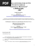 Download Research and Literature on U S  Students Abroad Additional Resources A Bibliography - 1987 by Comp by David Comp SN3880696 doc pdf