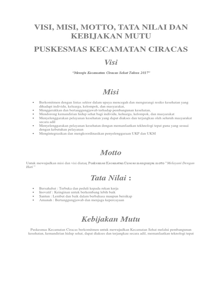 Contoh Visi Misi | PDF