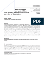 Effectiveness of Intervention For Grammar in School-Aged Children With Primary Language Impairments: A Review of The Evidence