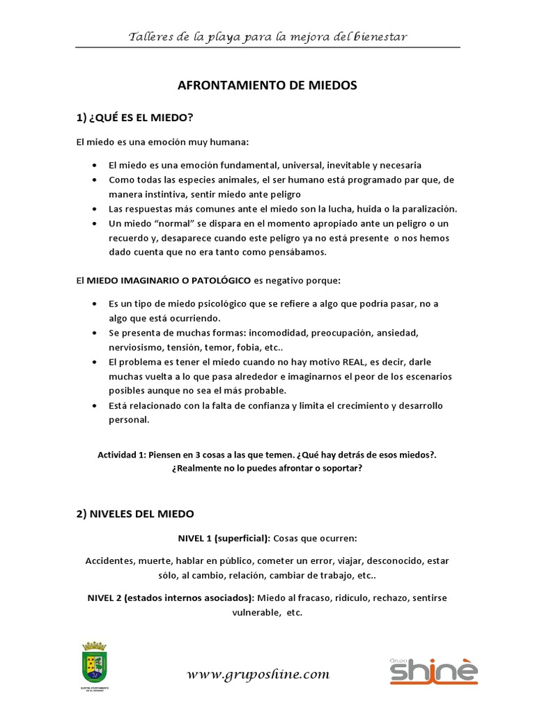Afrontando Miedos y Fobias en Terapia | PDF | Temor | Bienestar