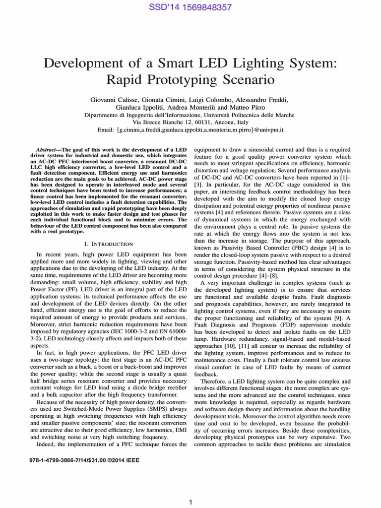 Development of A Smart LED Lighting System: Rapid Prototyping Scenario ...