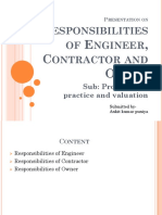 Responsibilities of Engineer, Contractor and Owner
