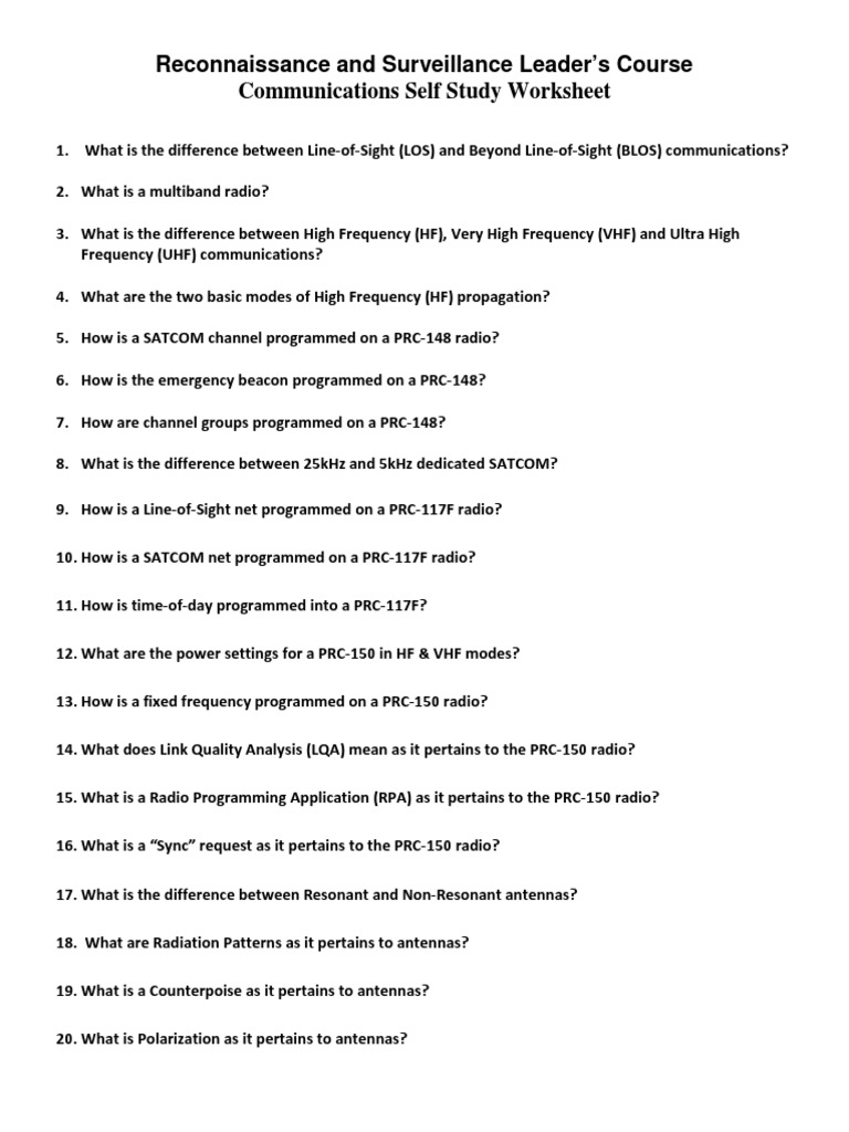 RSLC Communications Self Study Guide | PDF