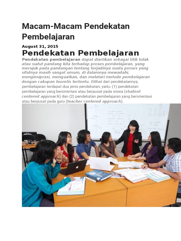 Macam Macam Pendekatan Pembelajaran Pdf