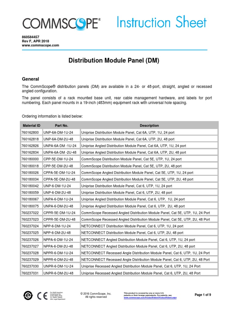 Comm Scope | PDF | Electrical Wiring | Electrical Connector