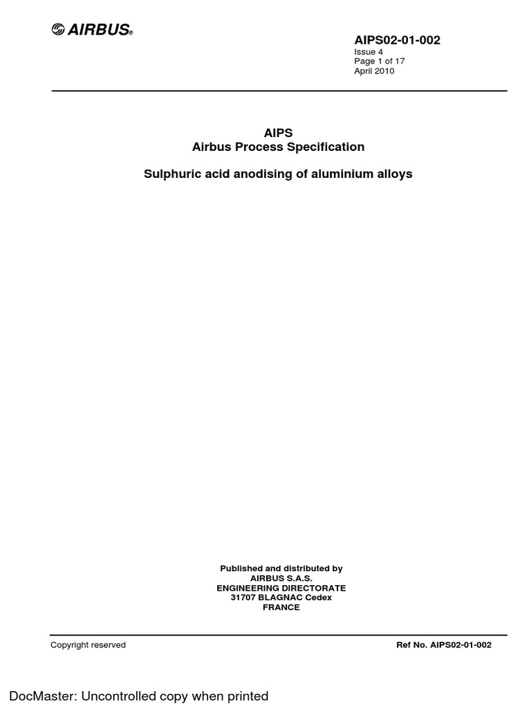 Sulfuric Anodizing of Aluminium Alloys | PDF | Corrosion | Metals