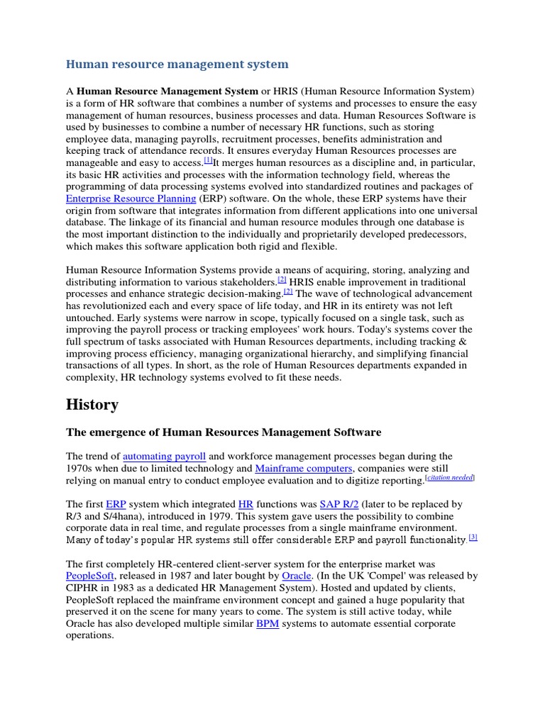 Overview of HR Management Systems | PDF | Business | Computing