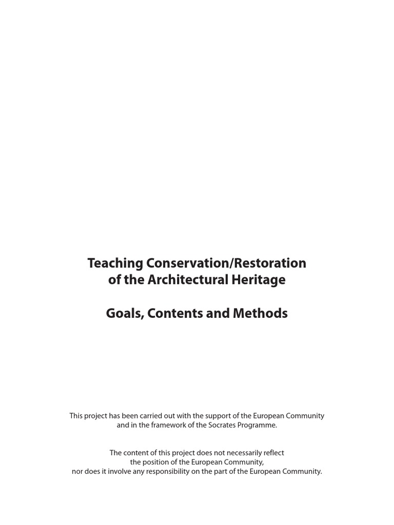 38 Teaching Conservation Restoration in Architectural Heritage, PDF, Curriculum