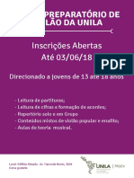 Inscrições Abertas Até 03/06/18: Curso Preparatório de Violão Da Unila