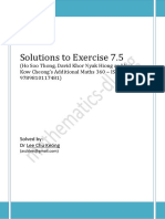 Solutions To Exercise 7.5