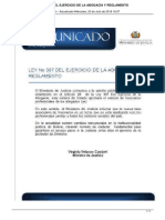 Comunicado Ley No 387 Del Ejercicio de La Abogacia y Reglamento PDF