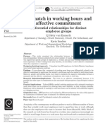 Mismatch in Working Hours and Affective Commitment: Differential Relationships For Distinct Employee Groups