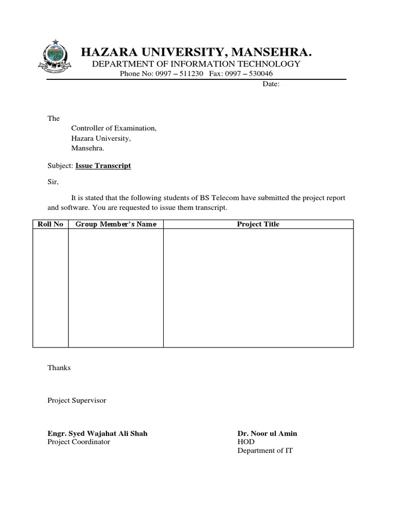 Request for Student Transcripts | PDF