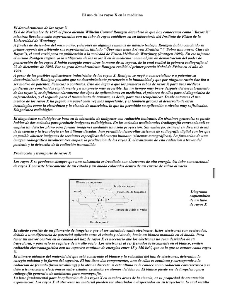El Uso de Los Rayos X en La Medicina | PDF | Rayo X | Ct Scan