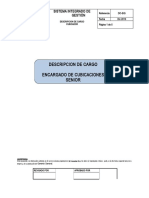 Descripción de Cargo Encargado de Cubicaciones Senior