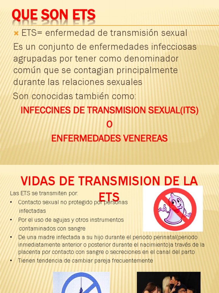 Enfermedades de Transmisión Sexual (ETS) | PDF | Infección transmitida ...