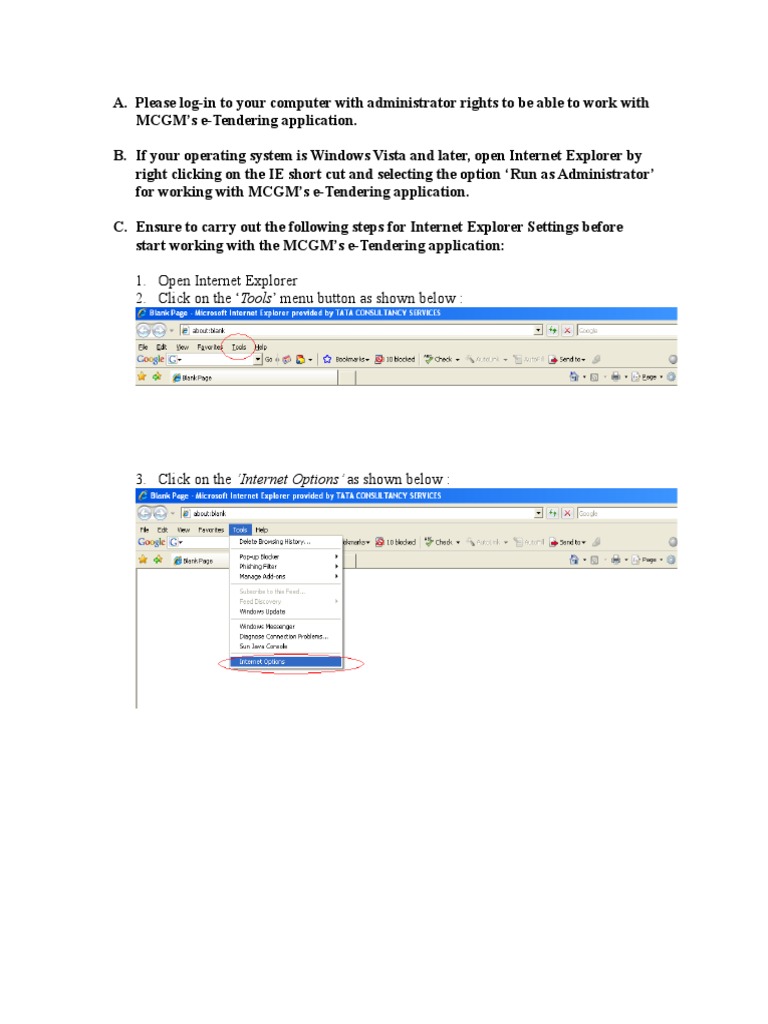 Open Internet Explorer 2. Click On The Tools' Menu Button As Shown ...