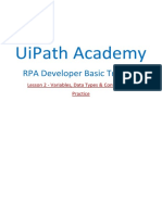 Uipath Session 2 - Lesson 2 - Practice 1 To 5