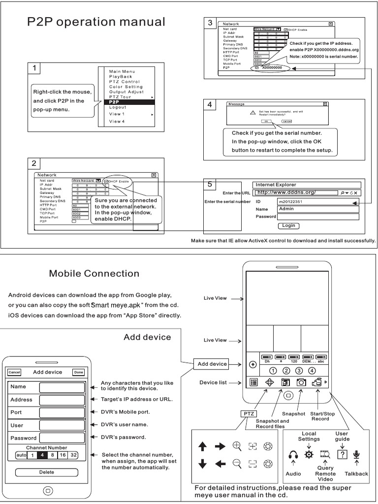 Mobile App Setup for www.dddns.org | PDF | Digital Video Recorder ...