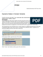 Dynamic Date Selection in Variants2