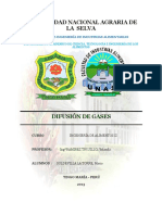 DIFUSIÓN DE GASES EN LA INGENIERÍA DE ALIMENTOS